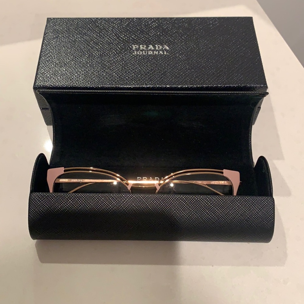 PRADA pink glasses. Comes with original box, case & unopened silk square. HOT!!